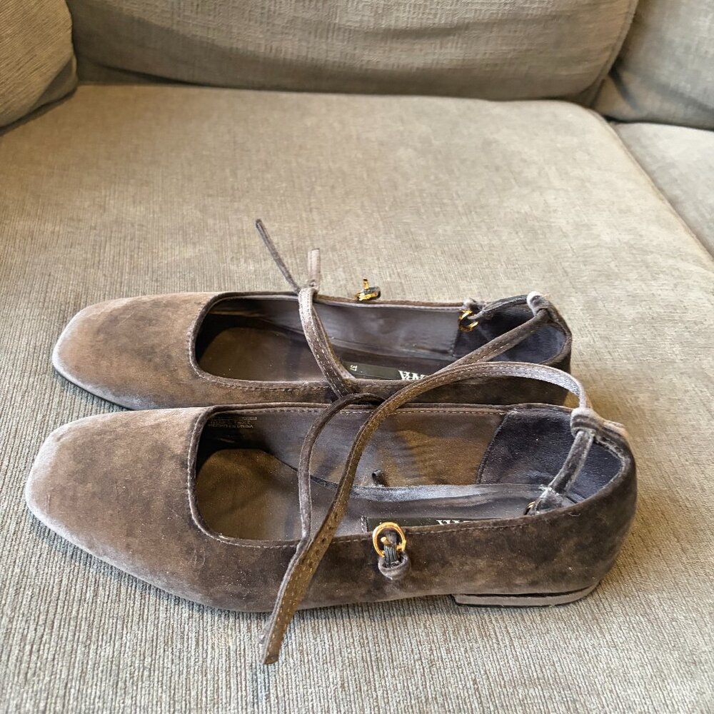 Zara Velvet Flats
